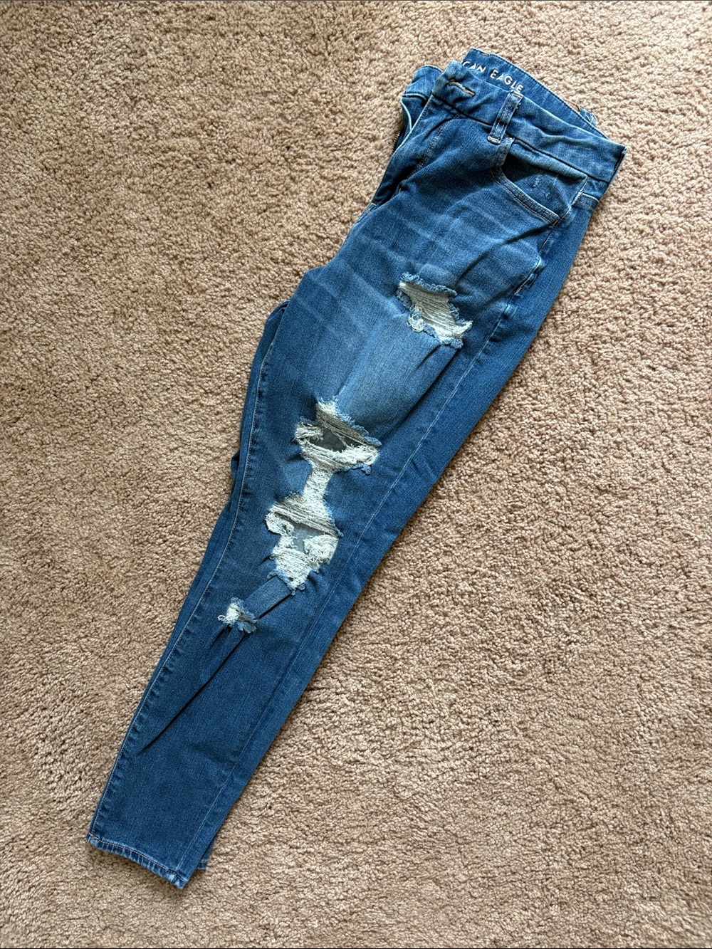 American Eagle Outfitters Distressed Curvy Hi-Rise Jegging